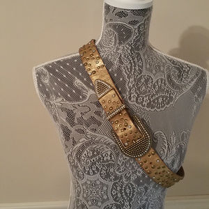 Arizona Jean Womens Studded Leather Belt sz M